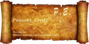 Peszeki Ernő névjegykártya