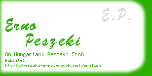 erno peszeki business card